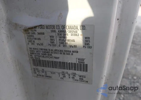 2000 Ford F-150 Work Series/Xl/Xlt from USA, damaged, VIN 2FTRF18LXYCA17807